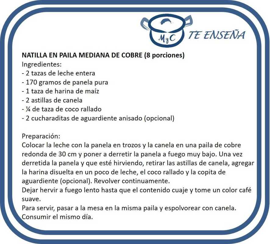 Ollas cobre natilla