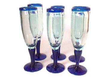 Copas champaña vidrio soplado